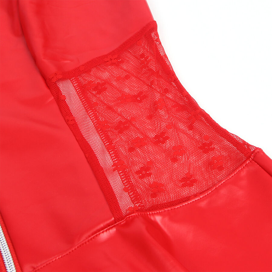Subblime957728 Lace Zipper Leather Dress Red S/M | Niks.fi verkkokauppa