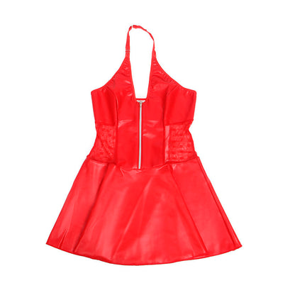 Subblime957728 Lace Zipper Leather Dress Red S/M | Niks.fi verkkokauppa