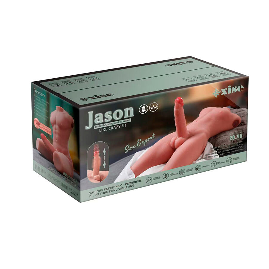 Jason Half Body Realistic Male Torso With Thrusting And Vibration 55 Cm | Niks.fi verkkokauppa