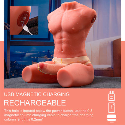 Jason Half Body Realistic Male Torso With Thrusting And Vibration 55 Cm | Niks.fi verkkokauppa