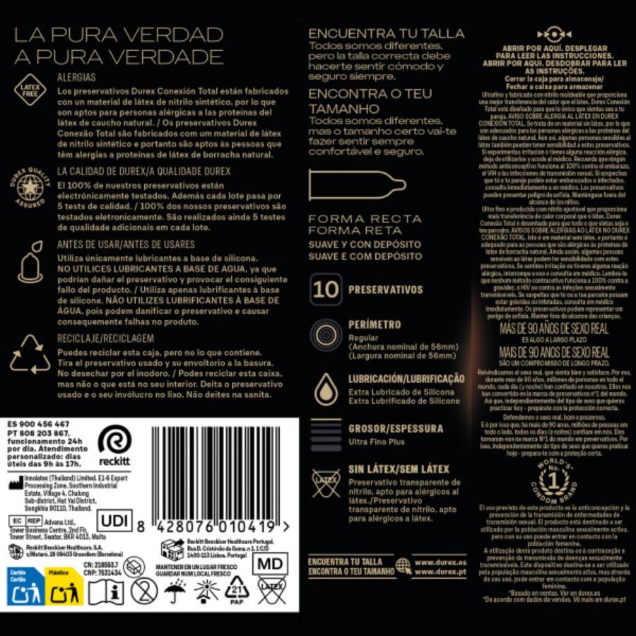 Durextotal Connection Ultra Fine Plus Latex Free 10 Units | Niks.fi verkkokauppa