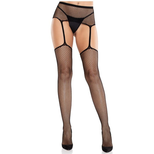 Leg Avenuelace Stockings With Cross And Garter Belt Black | Niks.fi verkkokauppa