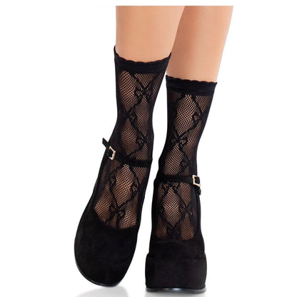 Leg Avenueblack Lace Bow Lace Socks | Niks.fi verkkokauppa
