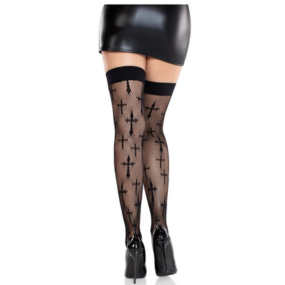 Leg Avenueworship Me Lace Stockings Black | Niks.fi verkkokauppa