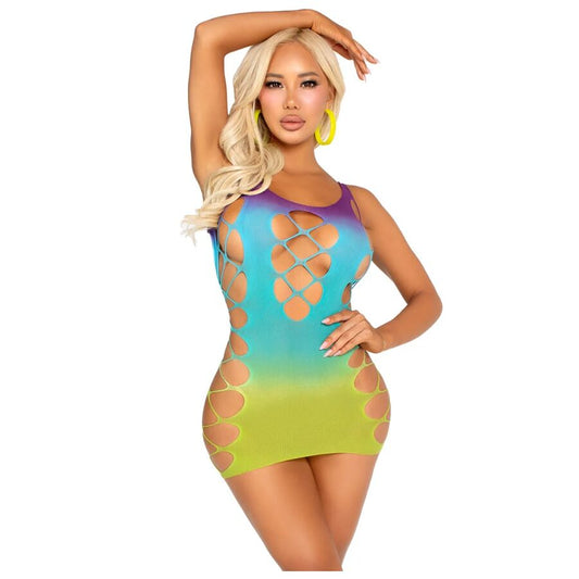 Leg Avenueseamless Mini Dress With Openings Ocean | Niks.fi verkkokauppa