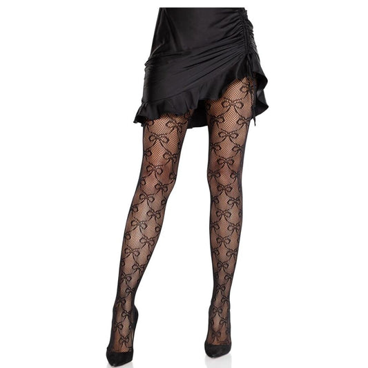 Leg Avenuefishnet Tights With Bow Black | Niks.fi verkkokauppa