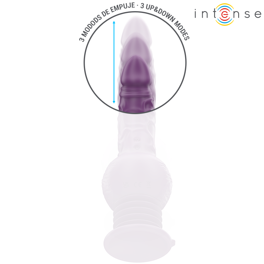 Intense Tatum vibraattori ylös-alas-liikkeellä - violetti - 24 cm