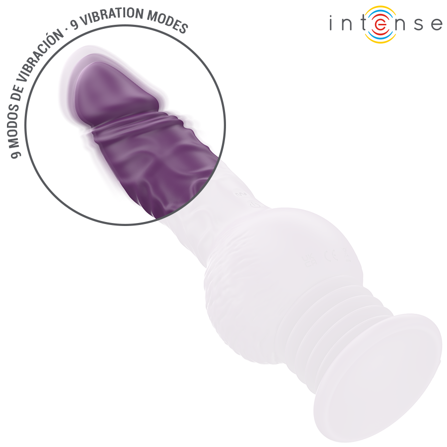 Intense Tatum vibraattori ylös-alas-liikkeellä - violetti - 24 cm
