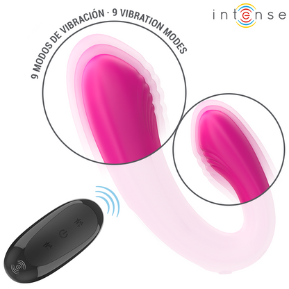 Intense Janet U-muotoinen kaksoiskiihotin kaukosäätimellä - pinkki