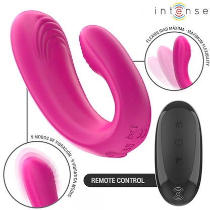 Intense Janet U-muotoinen kaksoiskiihotin kaukosäätimellä - pinkki