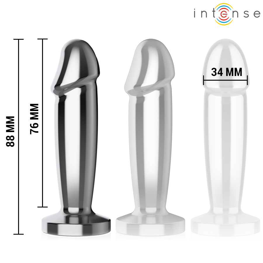 Intense metallinen anaalidildo S kaukosäätimellä - 10 värinäohjelmaa