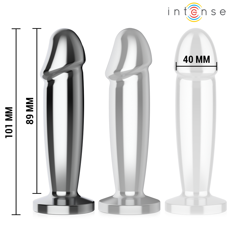 Intense metallinen anaalidildo M kaukosäätimellä - 10 värinäohjelmaa
