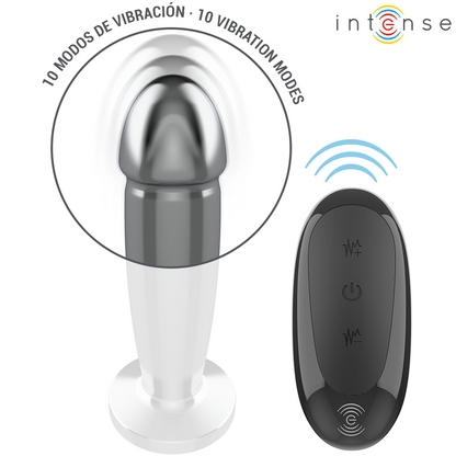 Intense metallinen anaalidildo M kaukosäätimellä - 10 värinäohjelmaa