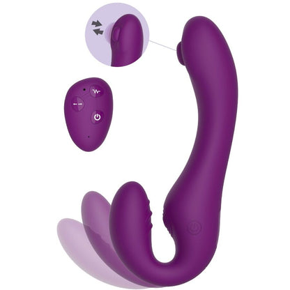 2 In 1 Strapless Strap-On Vibrator With Remote Control Purple | Niks.fi verkkokauppa