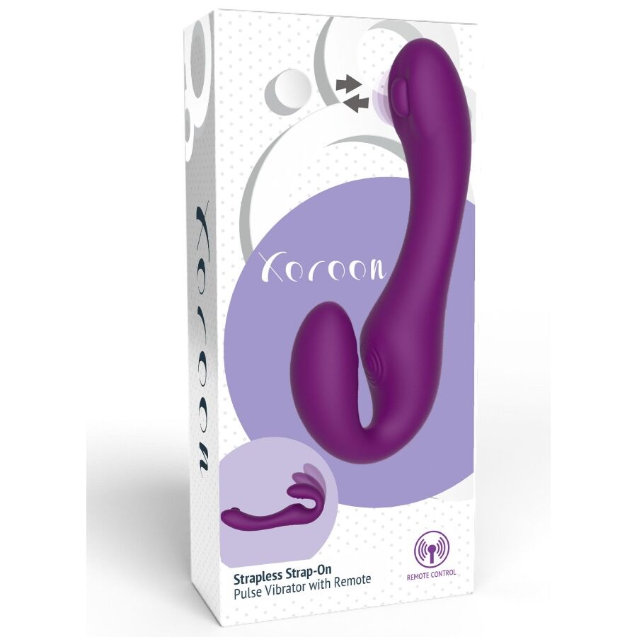 2 In 1 Strapless Strap-On Vibrator With Remote Control Purple | Niks.fi verkkokauppa
