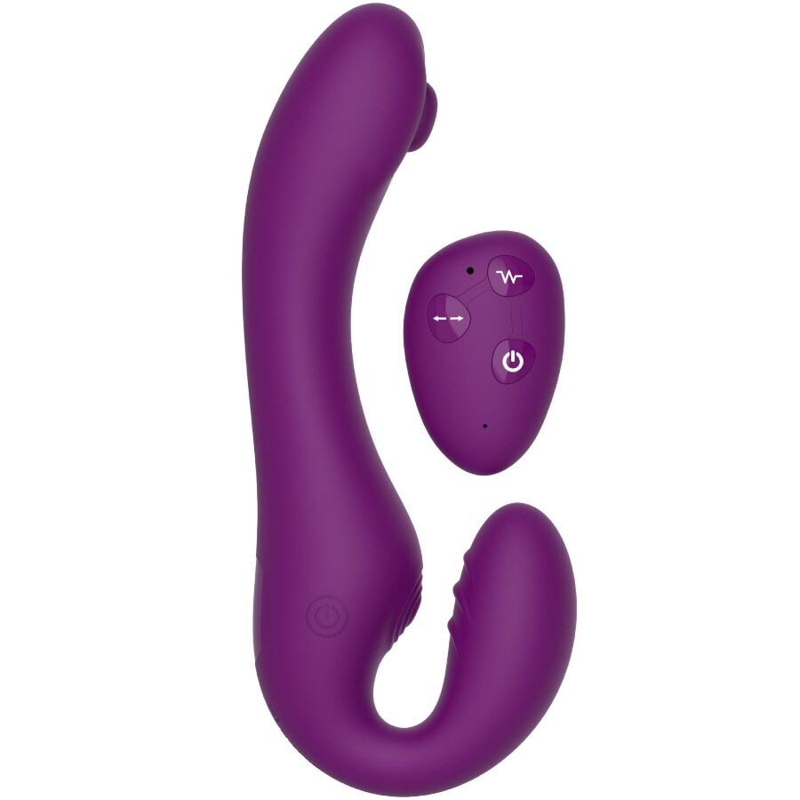 2 In 1 Strapless Strap-On Vibrator With Remote Control Purple | Niks.fi verkkokauppa