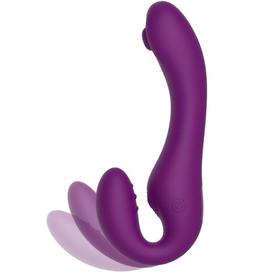 2 In 1 Strapless Strap-On Vibrator With Remote Control Purple | Niks.fi verkkokauppa