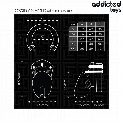 Addicted Toys Lockedobsidian Hold Penis Cage Size M | Niks.fi verkkokauppa
