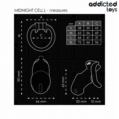 Addicted Toys Lockedmindnight Cell Penis Cage Size L | Niks.fi verkkokauppa
