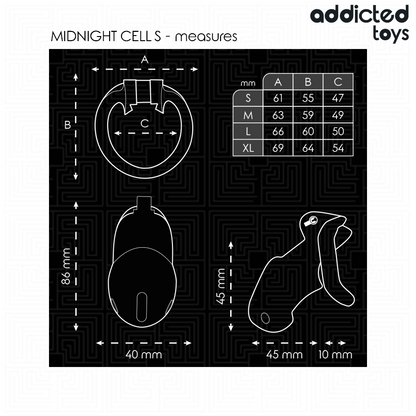 Addicted Toys Lockedmindnight Cell Penis Cage Size S 4.8 Cm | Niks.fi verkkokauppa
