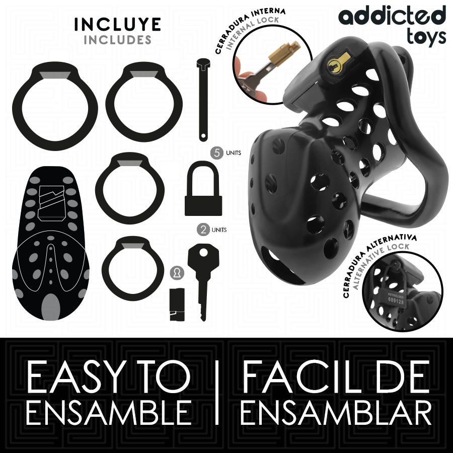 Addicted Toys Lockedchained Hollow Penis Cage 10.5 Cm | Niks.fi verkkokauppa
