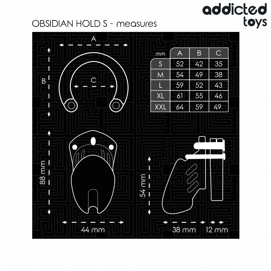 Addicted Toys Lockedobsidian Hold Penis Cage Size S | Niks.fi verkkokauppa