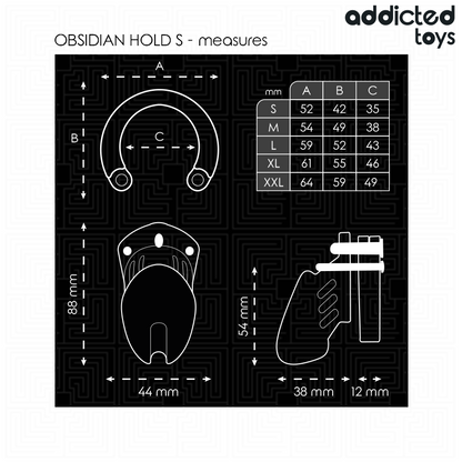 Addicted Toys Lockedobsidian Hold Penis Cage Size S | Niks.fi verkkokauppa