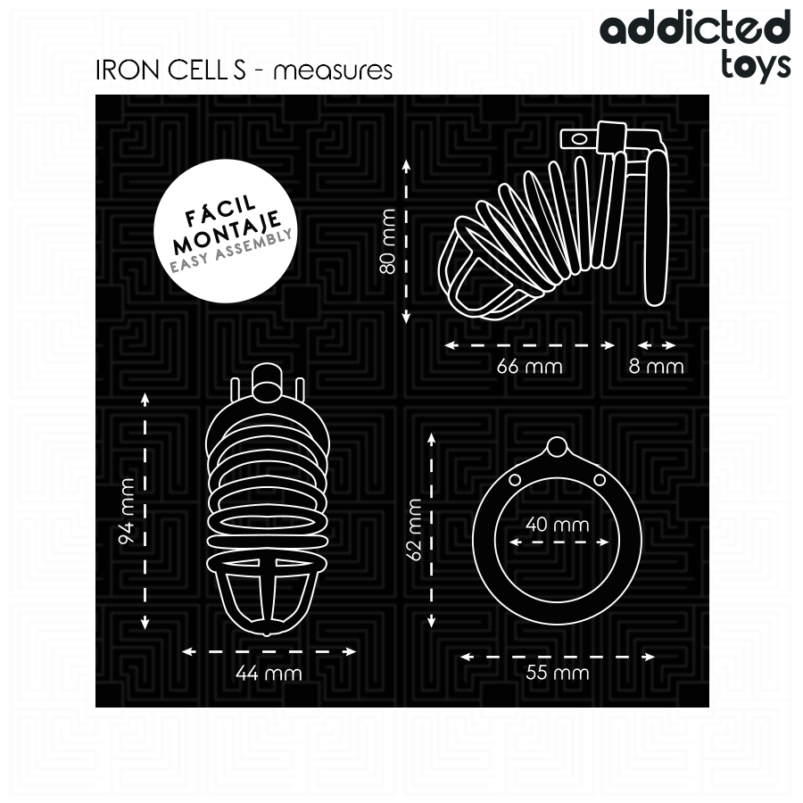 Addicted Toys Lockediron Cell Metal Penis Cage 4 Cm Size S | Niks.fi verkkokauppa