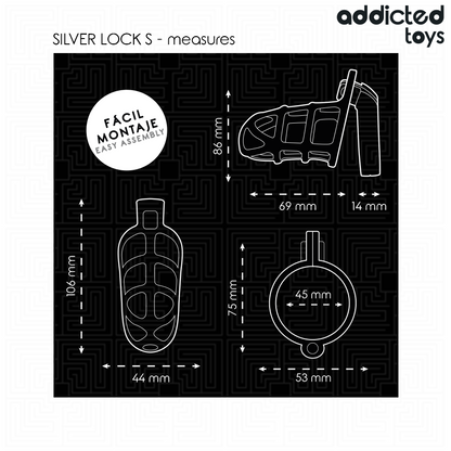 Addicted Toys Lockedsilver Lock Metal Penis Cage Size S | Niks.fi verkkokauppa