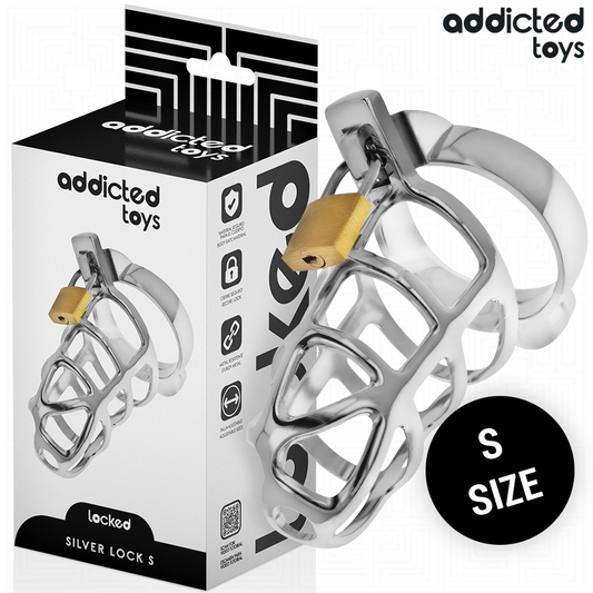 Addicted Toys Lockedsilver Lock Metal Penis Cage Size S | Niks.fi verkkokauppa