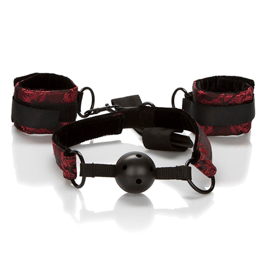 Scandal Breathable Ball Gag With Handcuffs | Niks.fi verkkokauppa