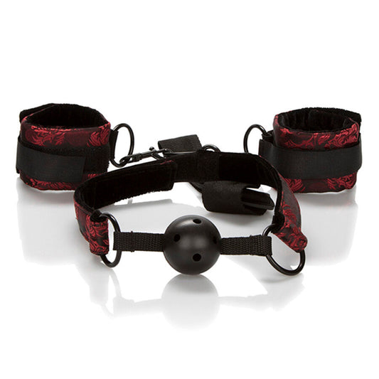 Scandal Breathable Ball Gag With Handcuffs | Niks.fi verkkokauppa