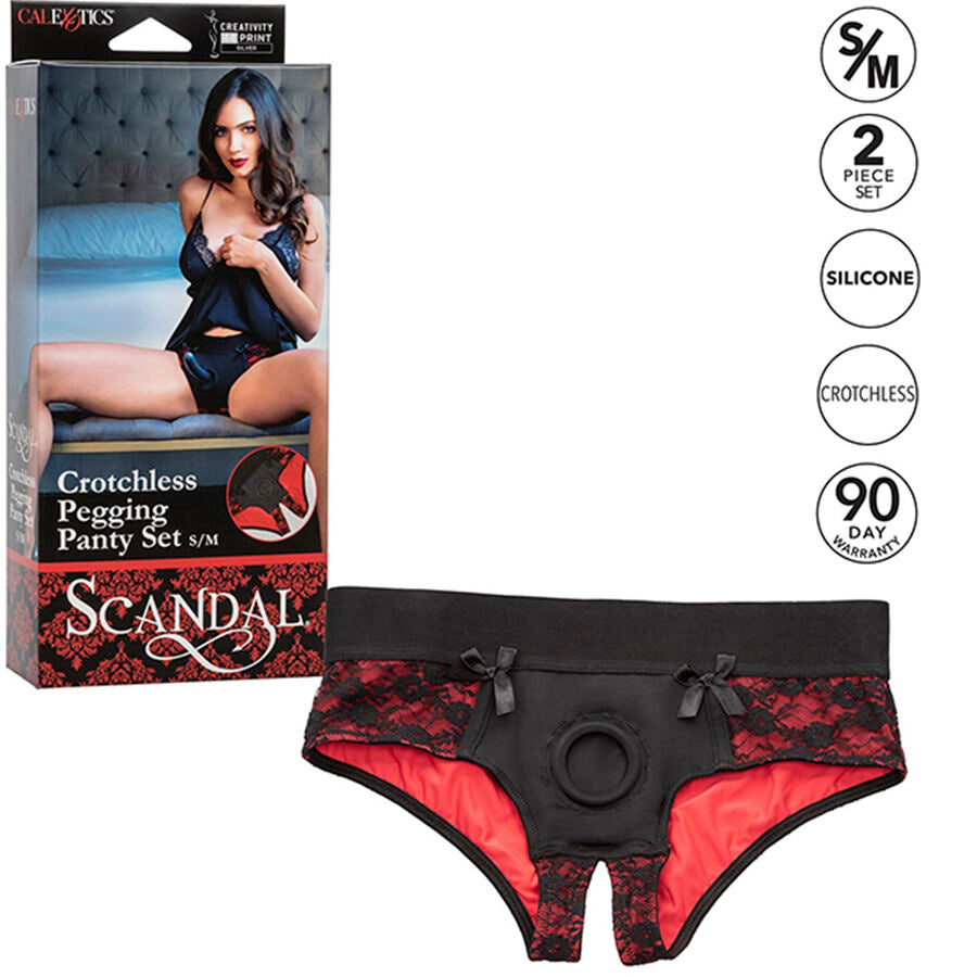 Scandal Set Of Crotchless Panties With Dildo Size S/M | Niks.fi verkkokauppa