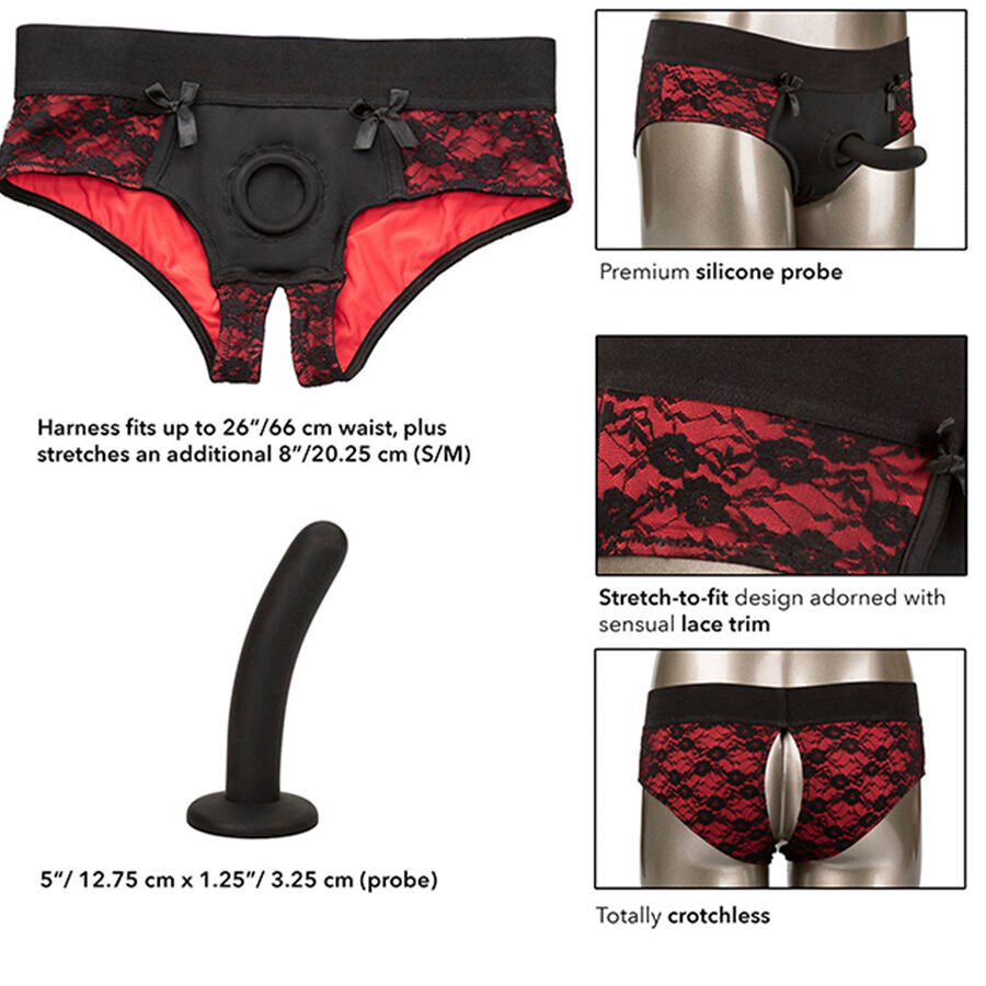 Scandal Set Of Crotchless Panties With Dildo Size S/M | Niks.fi verkkokauppa