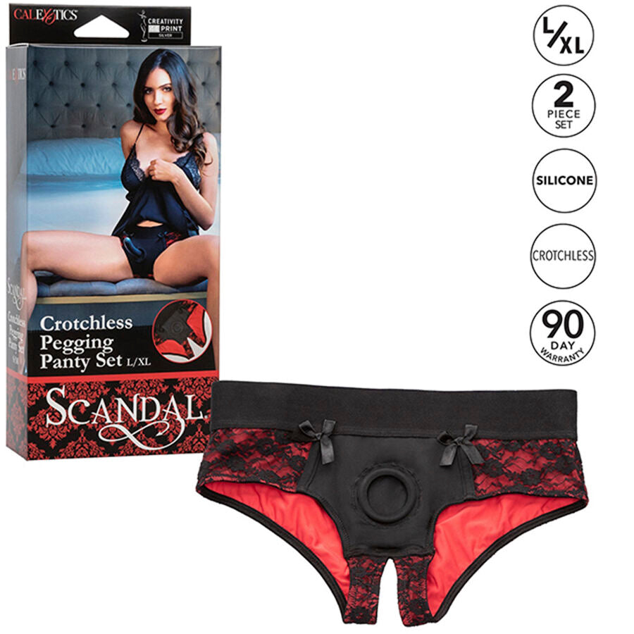 Scandal Set Of Crotchless Panties With Dildo Size L/Xl | Niks.fi verkkokauppa
