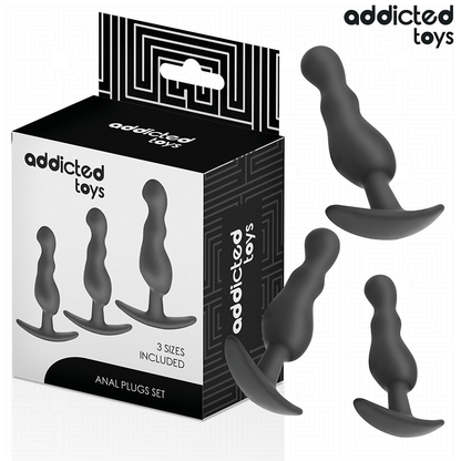 Addicted Toys kolmen silikonisen anustapin setti - malli 1