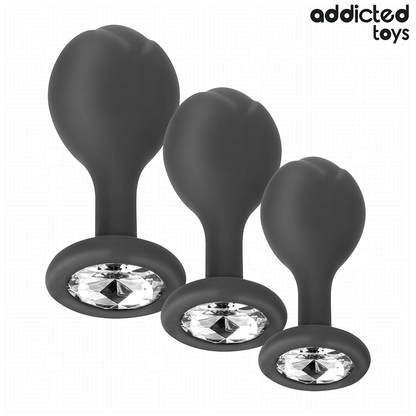 Addicted Toys silikoniset anustapit koristekivellä - setti