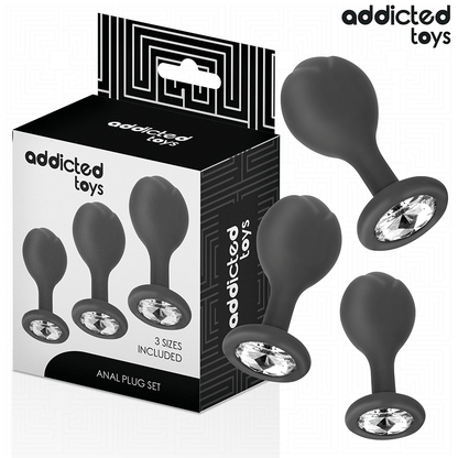 Addicted Toys silikoniset anustapit koristekivellä - setti