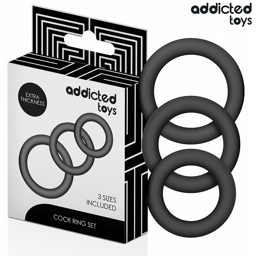 Addicted Toys silikonisten penisrenkaiden setti - malli 1