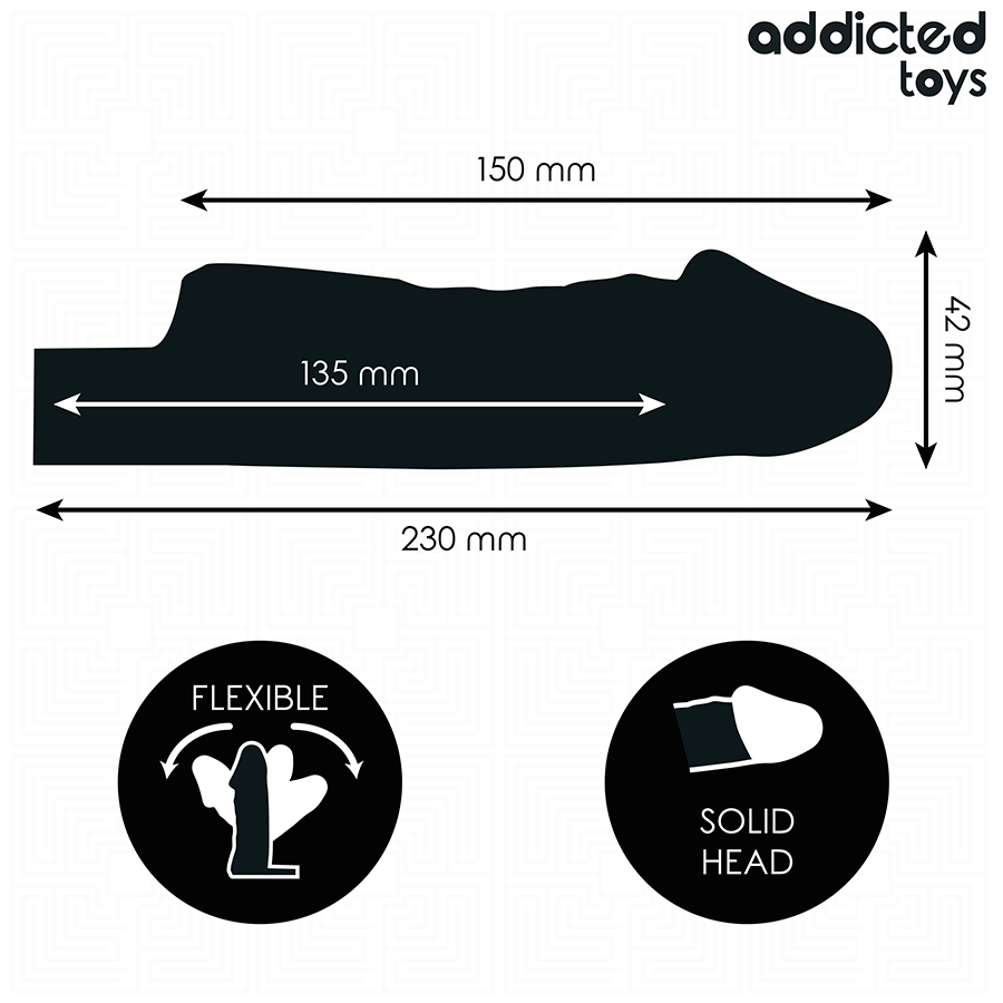 Addicted Toys peniksenpidennysholkki S - läpinäkyvä - 23 cm
