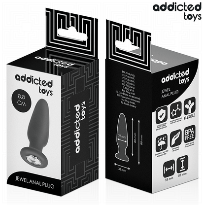 Addicted Toys silikoninen anustappi koristekivellä S - 8,8 cm
