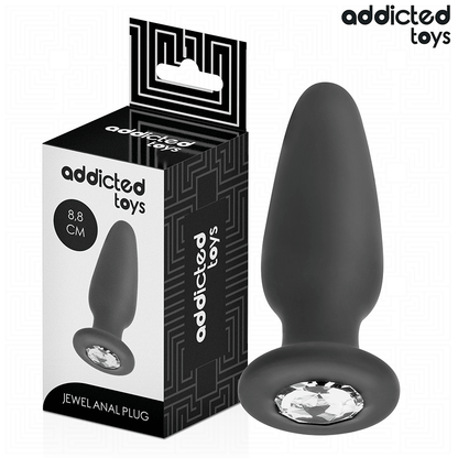 Addicted Toys silikoninen anustappi koristekivellä S - 8,8 cm