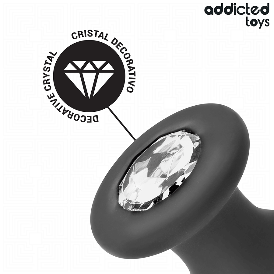 Addicted Toys silikoninen anustappi koristekivellä S - 8,8 cm
