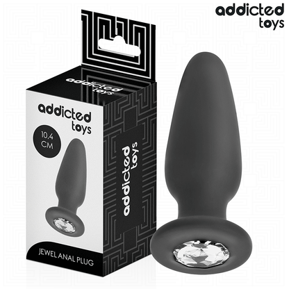 Addicted Toys silikoninen anustappi koristekivellä M - 10,4 cm