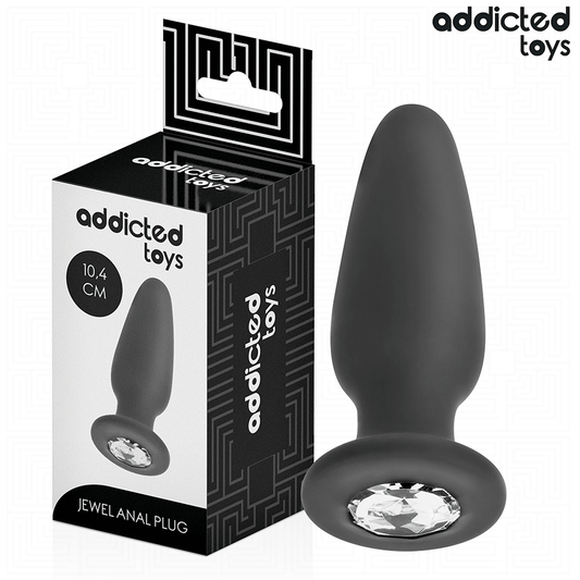 Addicted Toys silikoninen anustappi koristekivellä M - 10,4 cm