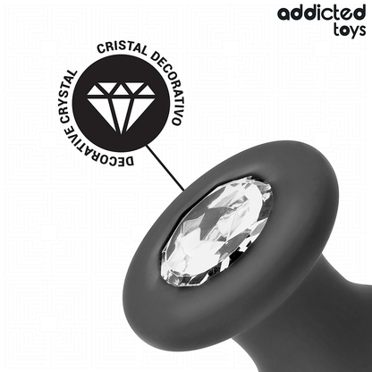 Addicted Toys silikoninen anustappi koristekivellä L - 12,6 cm