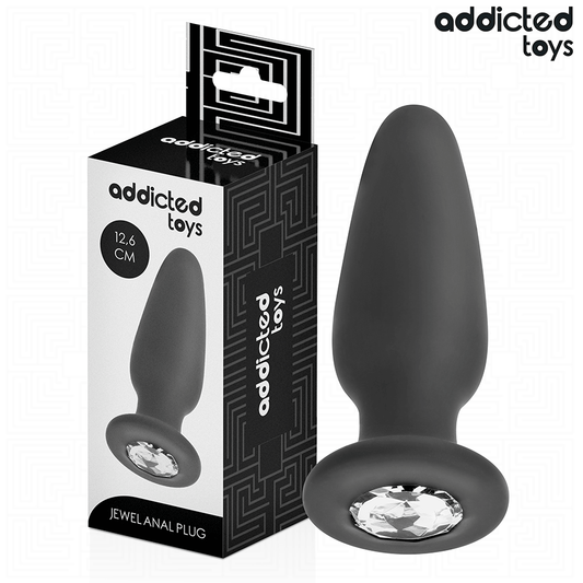 Addicted Toys silikoninen anustappi koristekivellä L - 12,6 cm