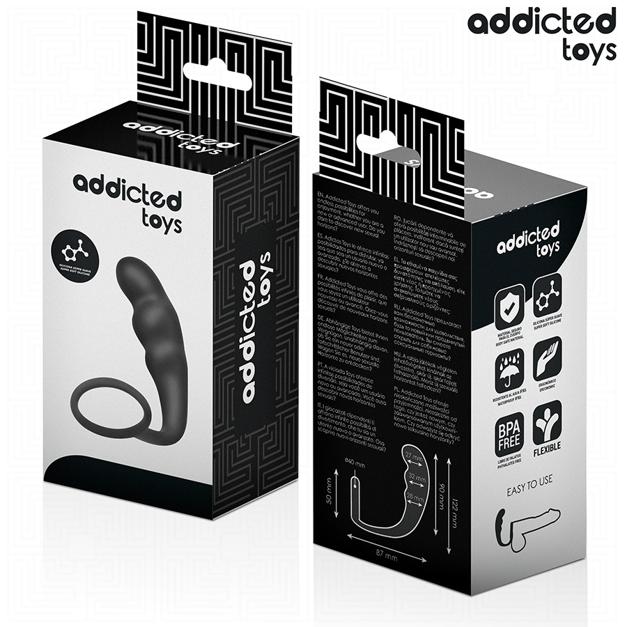Addicted Toys silikoninen anustappi renkaalla - malli 4