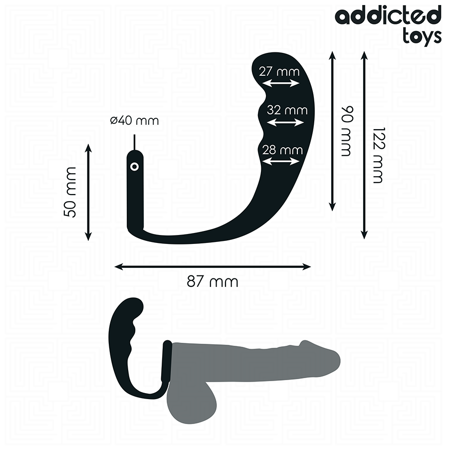 Addicted Toys silikoninen anustappi renkaalla - malli 4