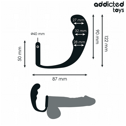 Addicted Toys silikoninen anustappi renkaalla - malli 4